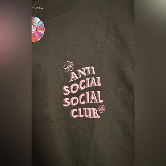 NWT Anti Social Social Club ASSC Coral Crush T-shirt Black Pink Small - Picture 7 of 7